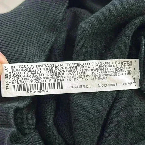 ZARA Men’s “I’m OK With This” Black Crew Neck Knit Pullover Sweater Large Cotton - Picture 4 of 6